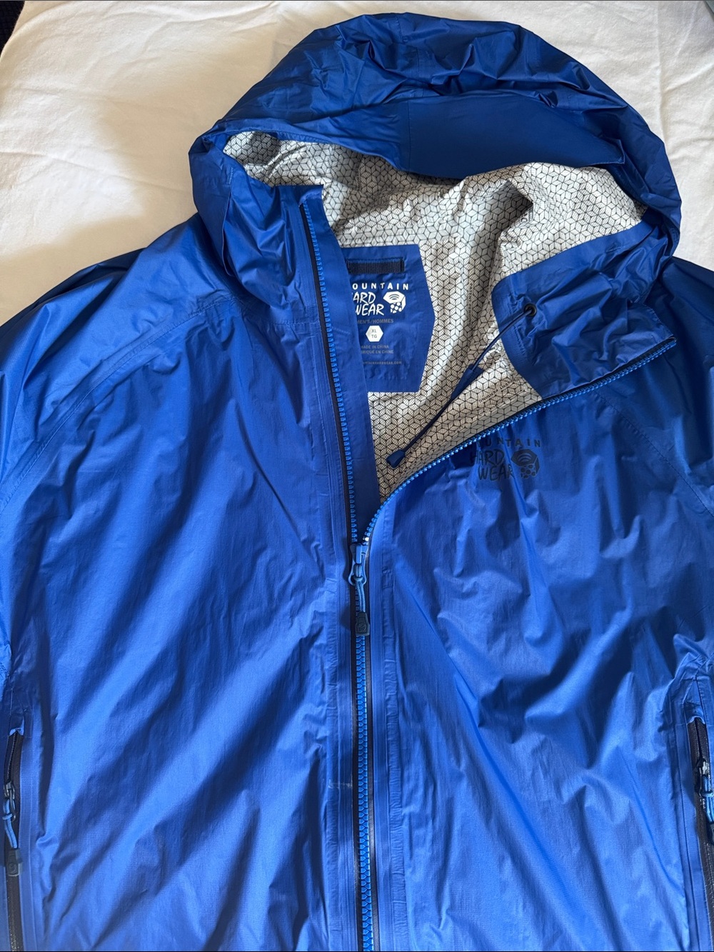 Mountain Hardwear Royal Blue Waterproof Hooded Shell Jacket